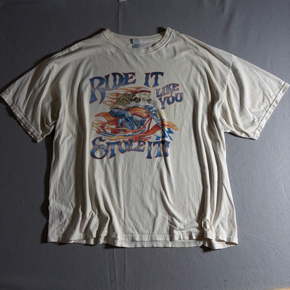 Delta Magnum Weight Red Rock Motorcycle Sedona AZ Skeleton Biker T-Shirt 2XL